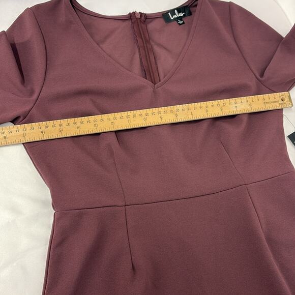 Lulus purple short sleeve Maxi dress sz L v-neck low- high mermaid dress NWT - Picture 7 of 13